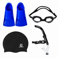 AQUASPORT - Kit Natación Pro Aletas 42-44 + Snorkel + Gorro + Gafas