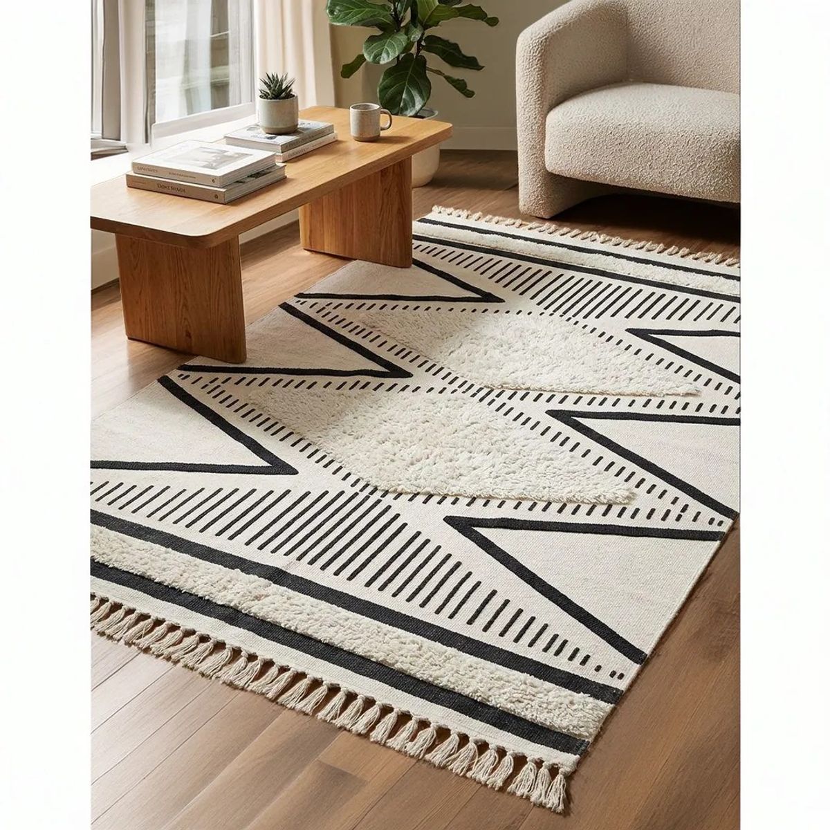 GENERICO - Alfombra Decorativa Tamaño 120x180 cm Diseño Boho Moderno 4