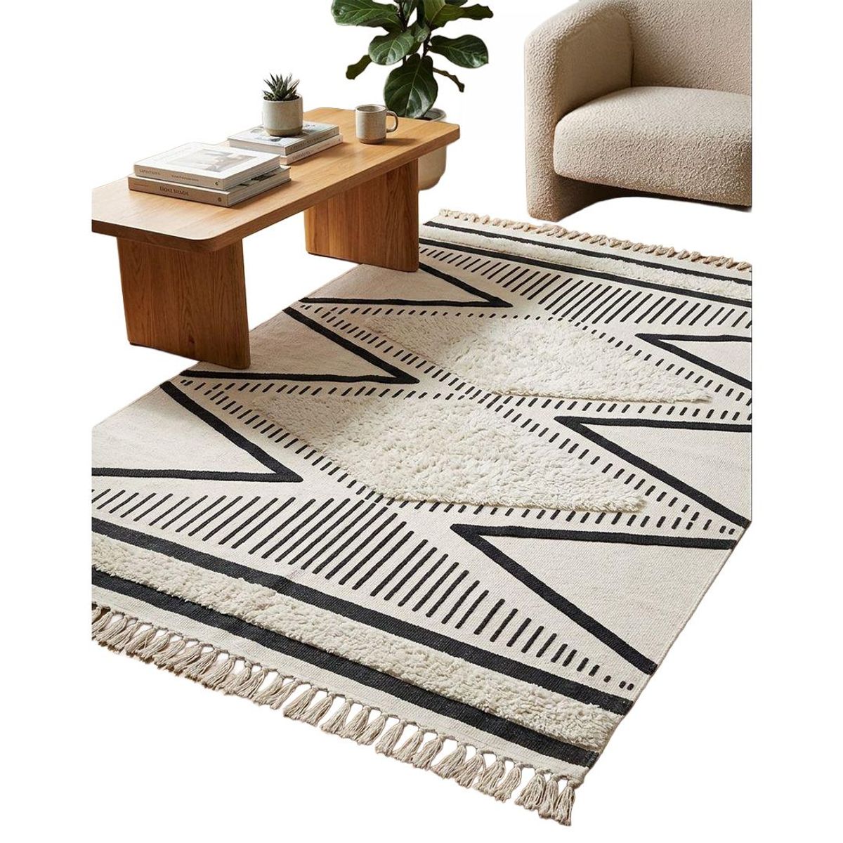 GENERICO - Alfombra Decorativa Tamaño 120x180 cm Diseño Boho Moderno 4