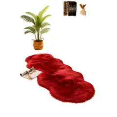 GENERICO - Alfombra De Felpa Tamaño 60 x180 Cm Color Burdeo
