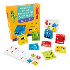 GENERICO - Juego De Puzzle Didactico Bloques De Madera Expresiones