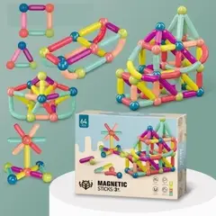 GENERICO - Bloques De Construcción Magnético De 64Pcs