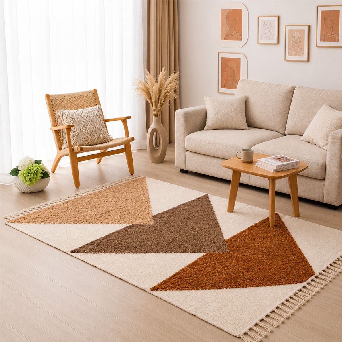 GENERICO - Alfombra Decorativa Tamaño 120x180 cm Diseño Boho Moderno 5