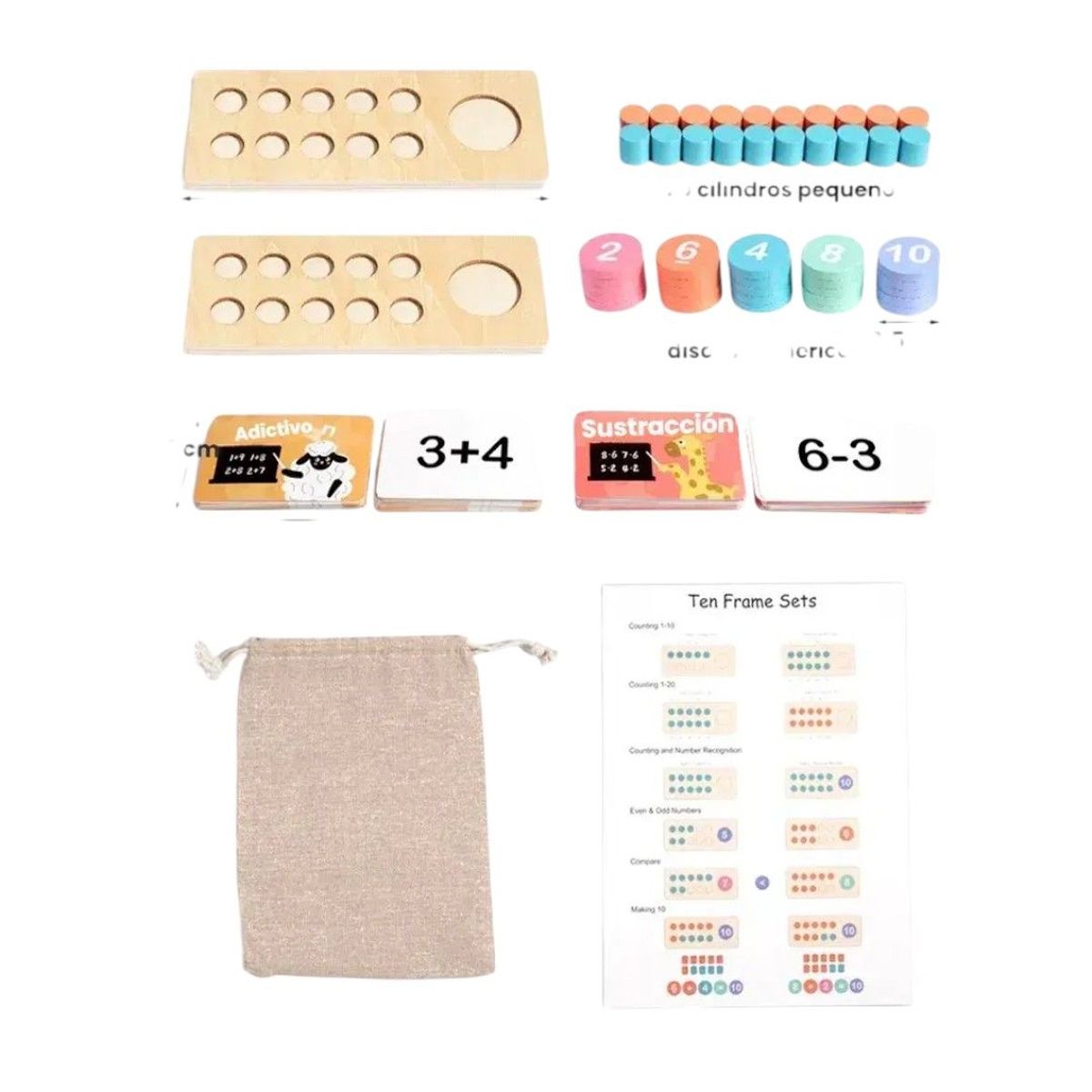 GENERICO - Material Didáctico Para Contar Decenas, Suma Y Resta