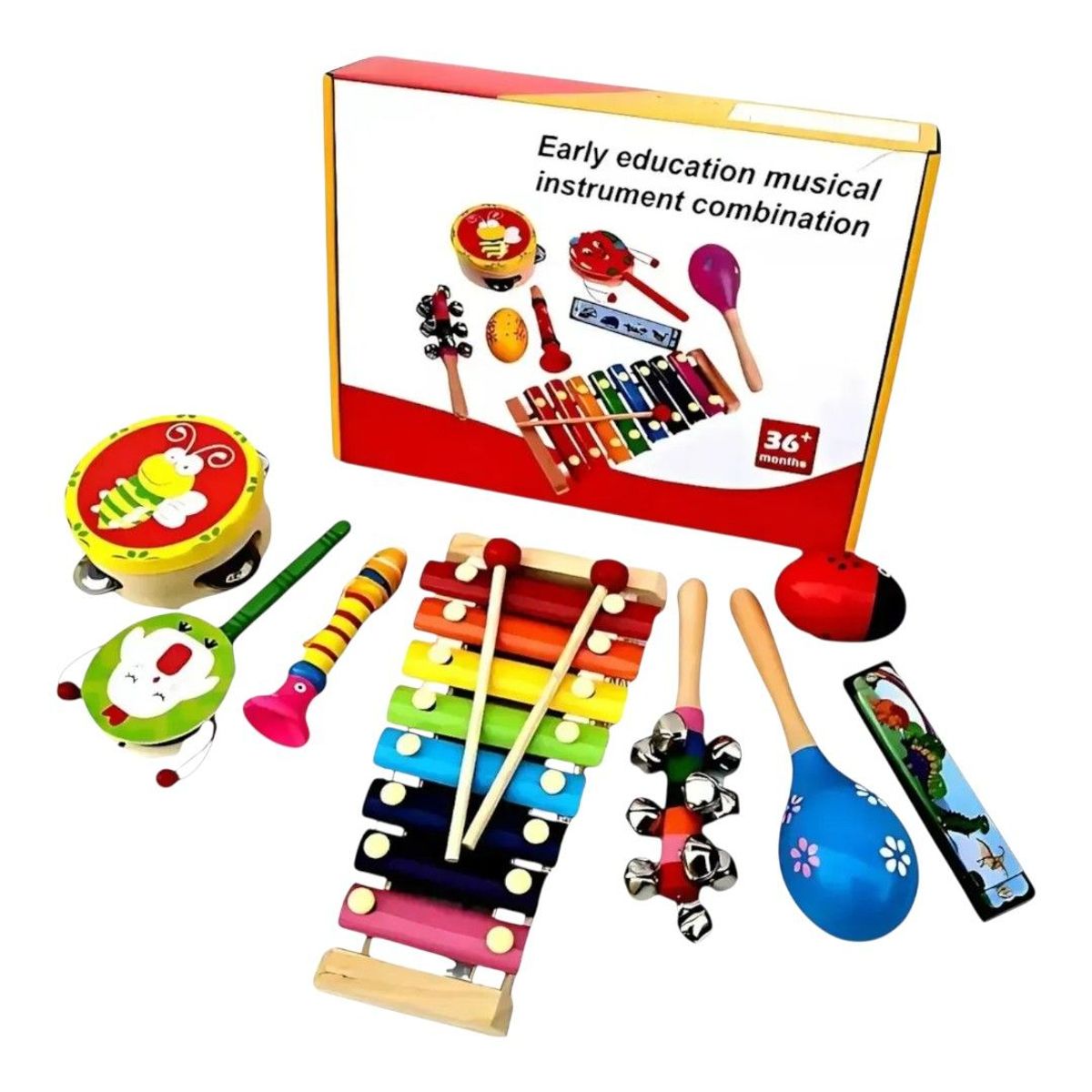 GENERICO - Set De 8 Instrumentos Musicales Juguete De Madera
