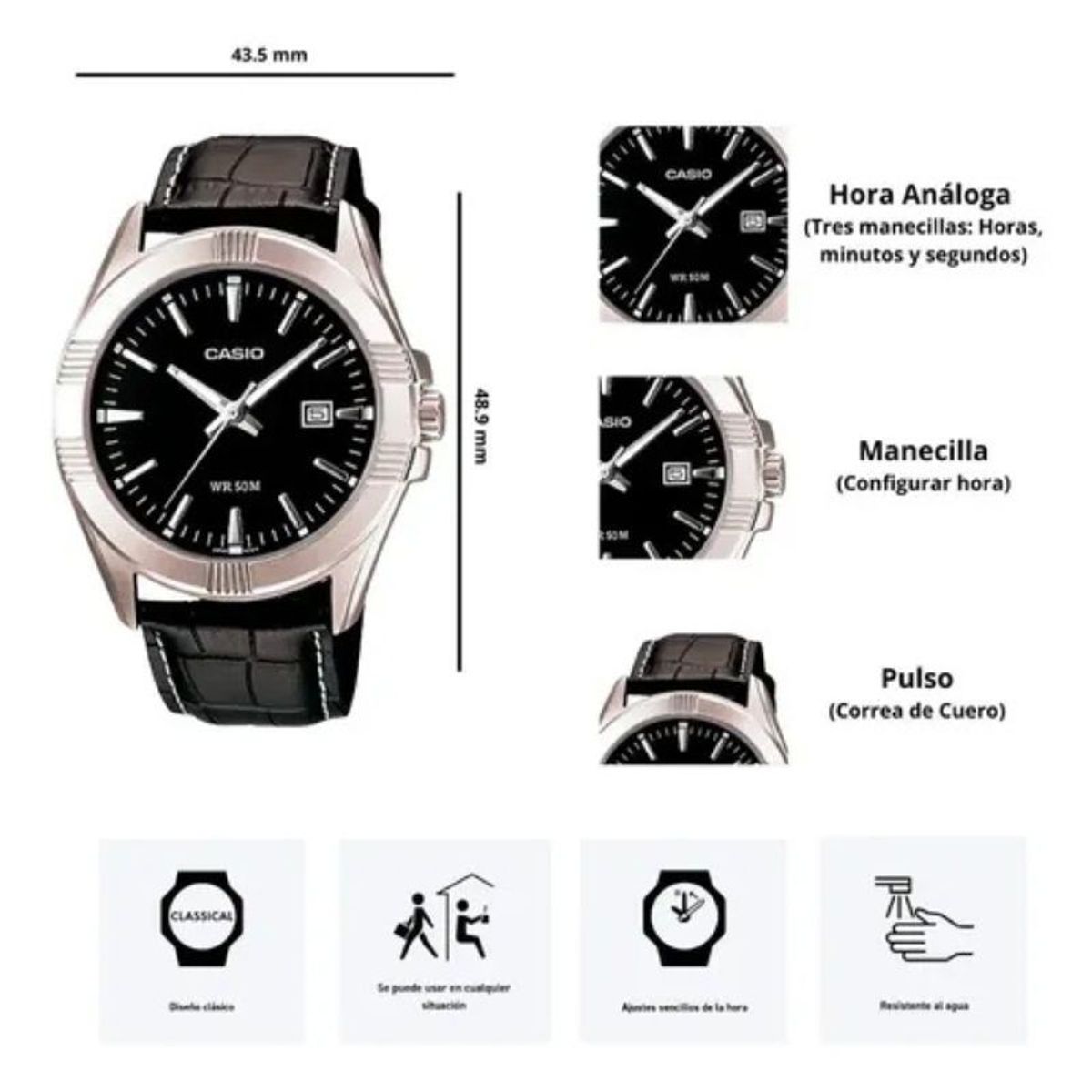 CASIO - Reloj Hombre CASIO MTP-1308L-1AVDF