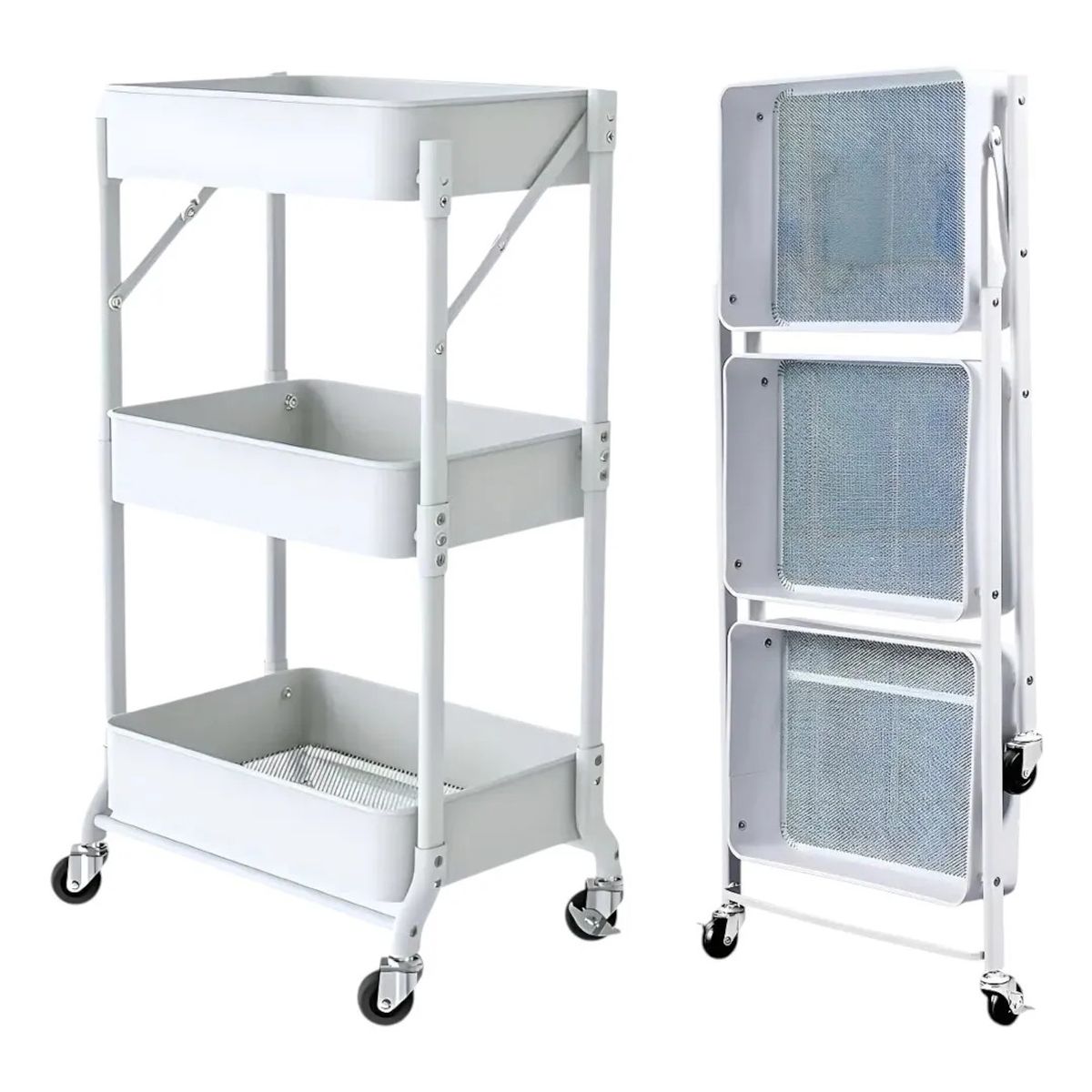 GENERICO - Carrito Plegable De Almacenamiento Cocina Con 3 Niveles