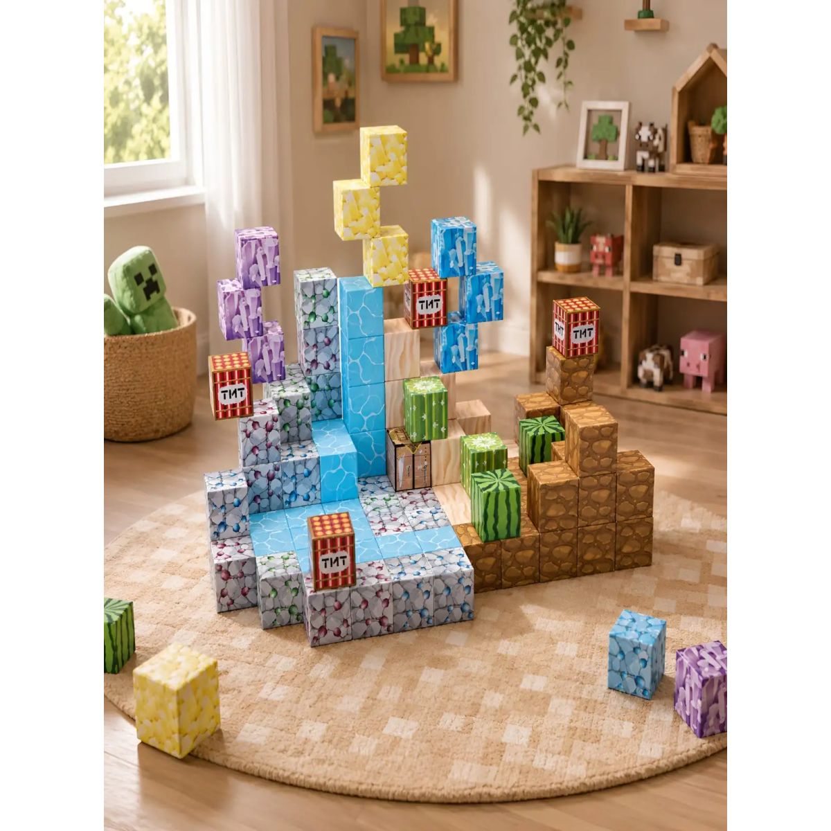 GENERICO - Set de Bloques Magnéticos 100 Piezas - Cubos de Construcción