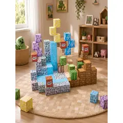 GENERICO - Set de Bloques Magnéticos 100 Piezas - Cubos de Construcción