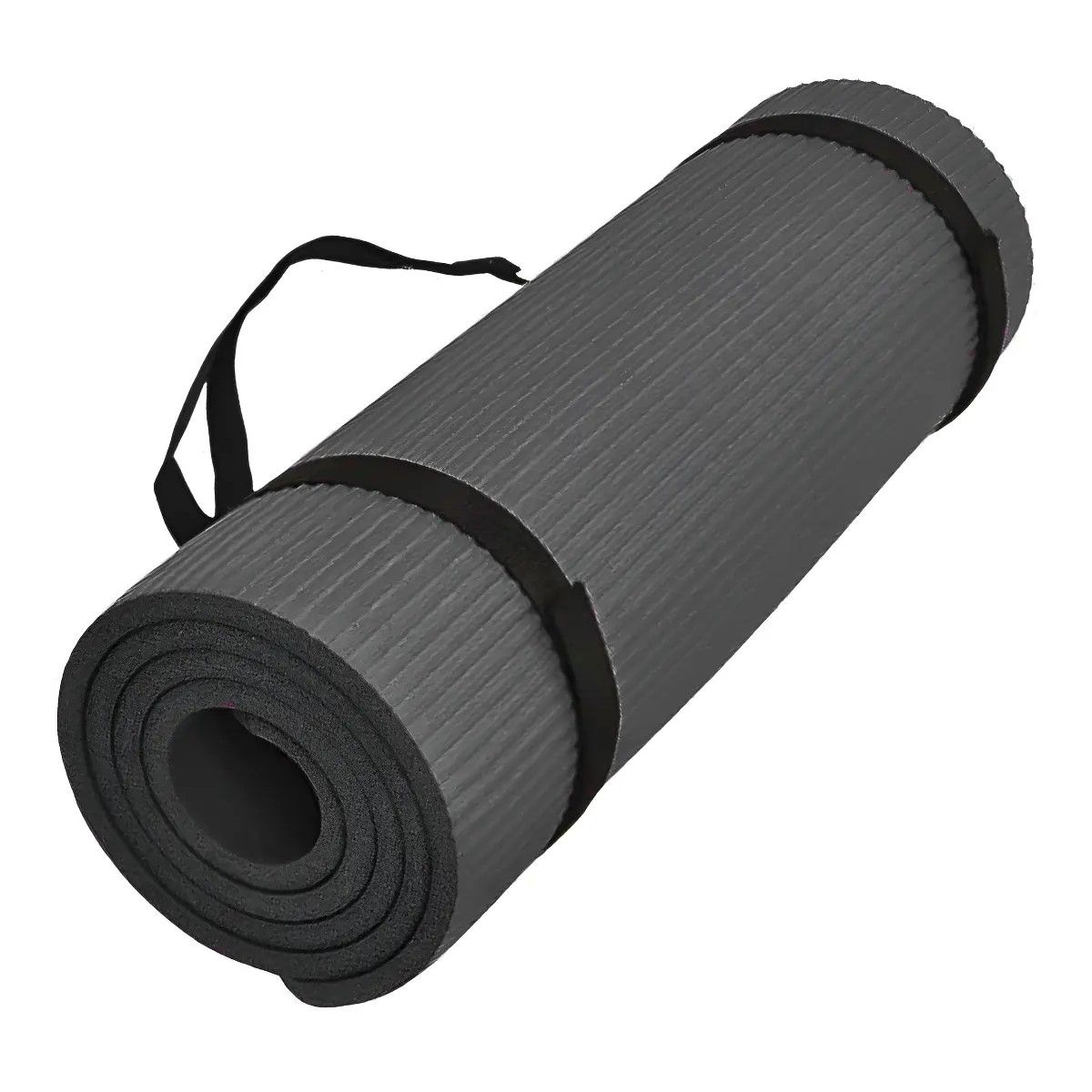 GENERICO - Mat de Yoga 12mm Antideslizante Goma EVA Negro 180x61cm BELUG
