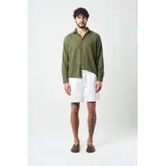 VELEZ - Vélez Short Bermuda En Lino Hombre Bélgica Blanco