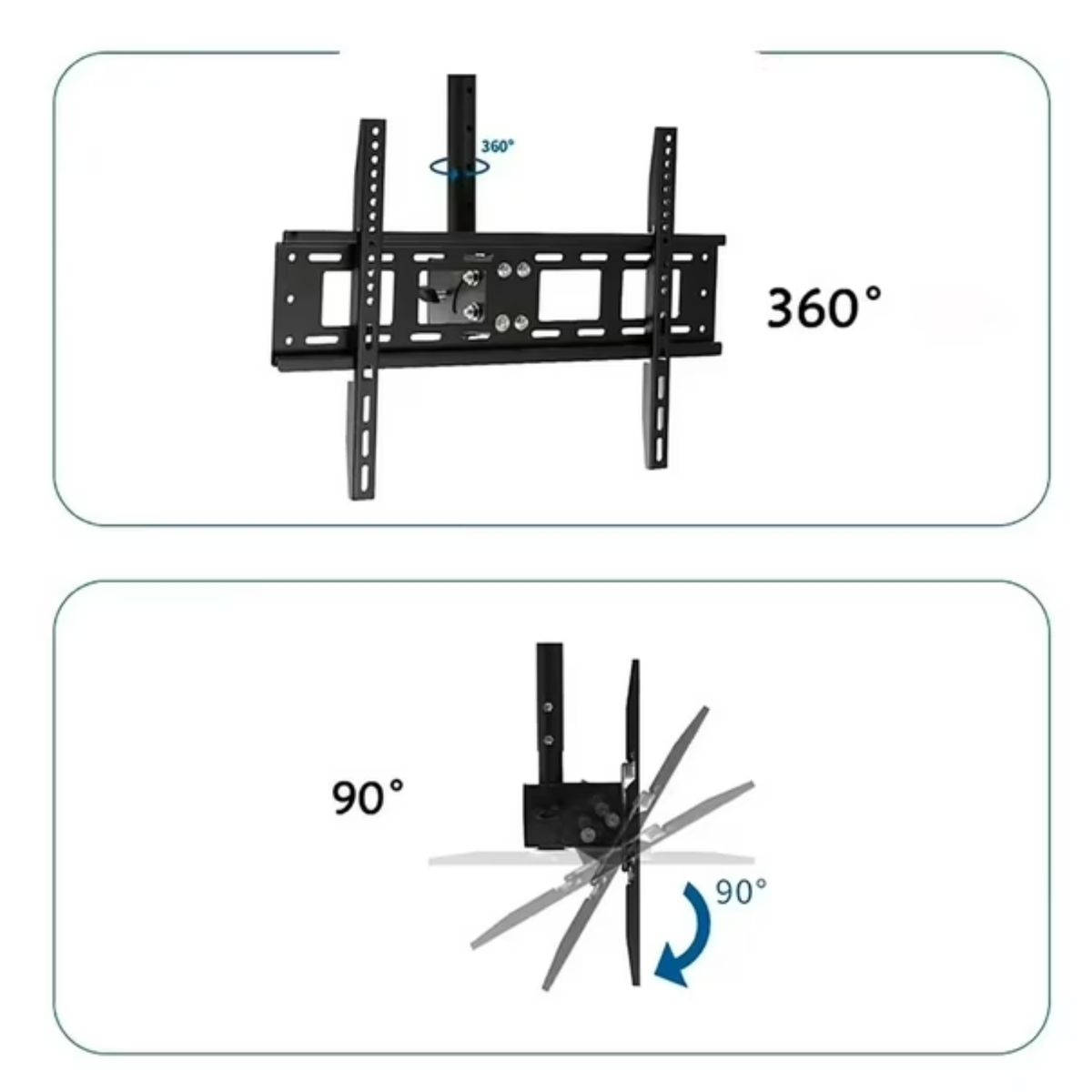 GENERICO - Soporte TV De Techo 32 a 75 Pulgadas Negro Ajustable Universal Base Colgante Resistente
