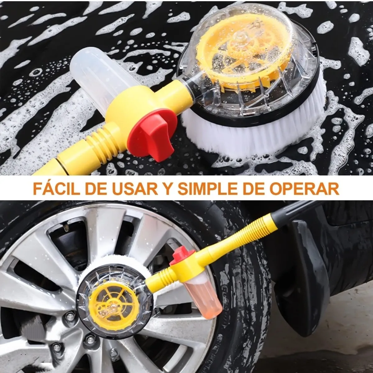 DEWINNER - Cepillo 3 en 1 Giratorio para Lavado de Autos