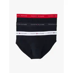 TOMMY HILFIGER - Pack De 3 Calzoncillos Slip Signature Azul