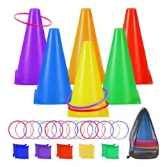 GENERICO - Kit de Conos Entrenamiento, Aros y Bolsas Arena para Juegos y Deportes BELUG