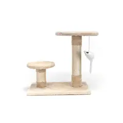 GENERICO - Rascador Para Gatos Nobleza Sisal Y Juguete 48 Centimetros Beige