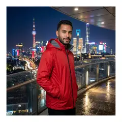 EKOL TACTICA MILITAR - Chaqueta Cortaviento Con Forro De Polar Impermeable Roja Cuello Desmontable