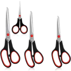 KUANGYE - Kit Tijeras Multiusos Acero Inoxidable 4 Piezas Ambidiestro