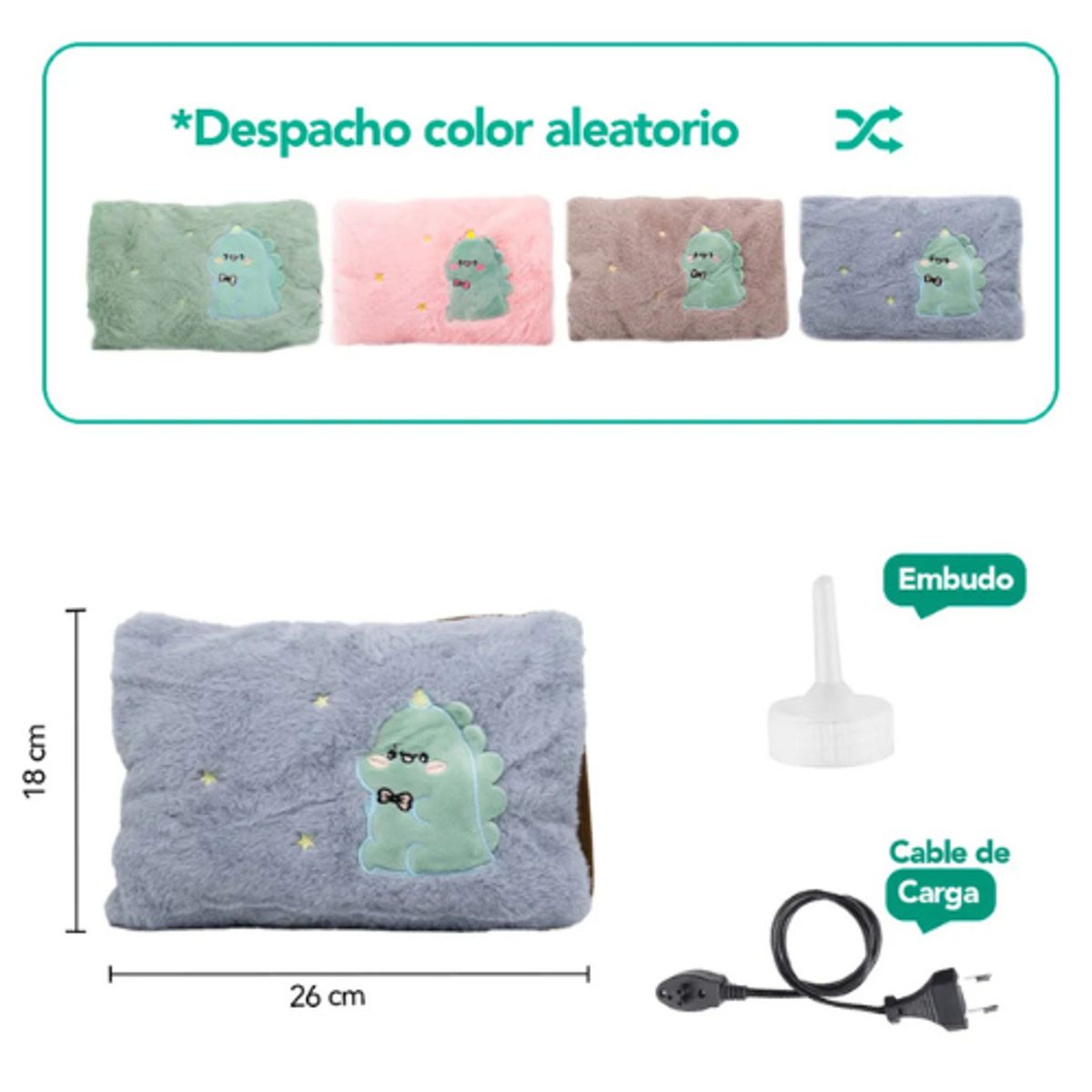 GENERICO - Bolsa de Agua Caliente Diseño de Dino