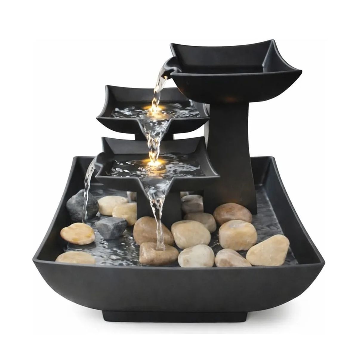 GENERICO - Mini Fuente De Agua Led Decorativa Cascada Piedras Usb