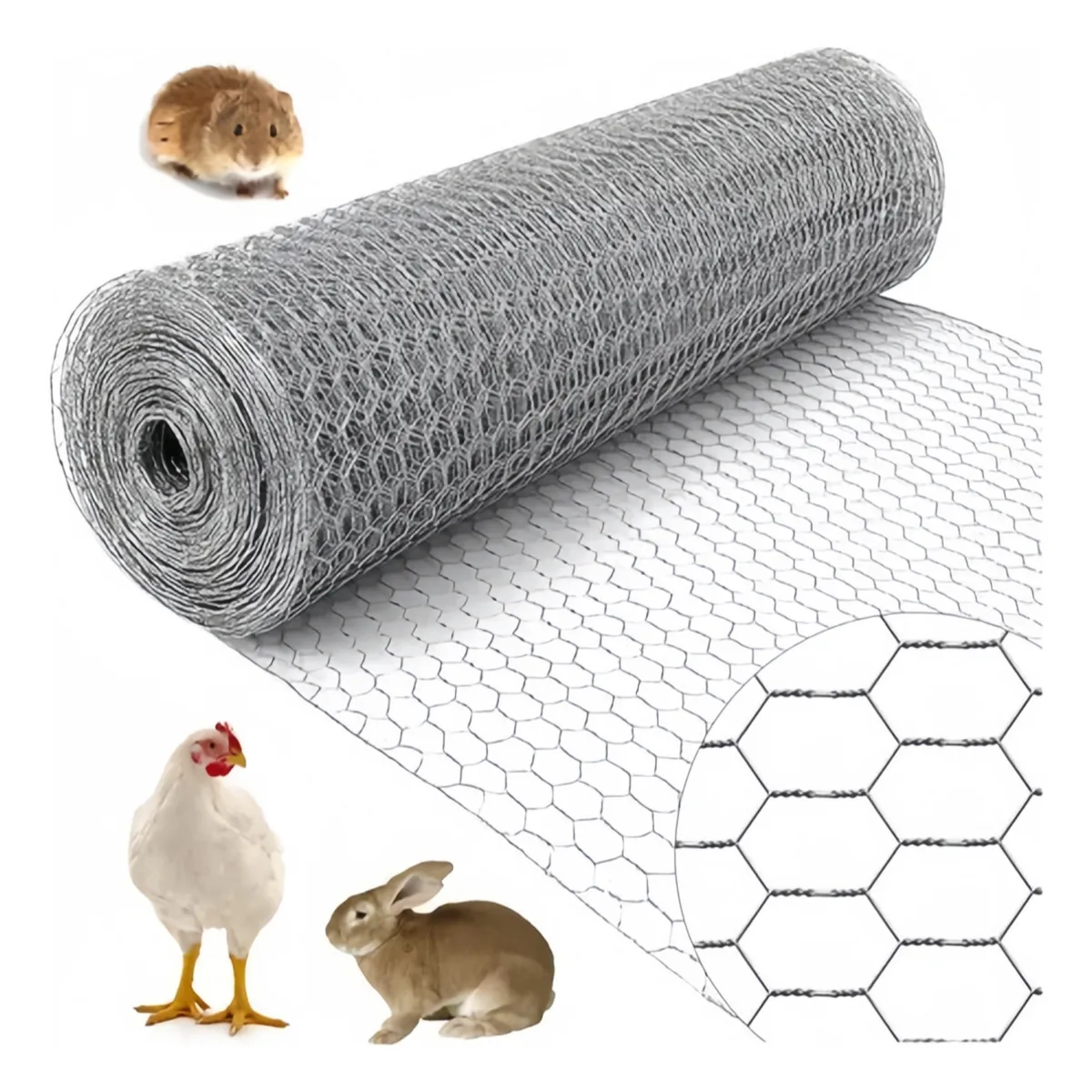 VIDA BUENAS - Malla Hexagonal Malla Gallinero Alambre 100cm X 50 Mt Gris