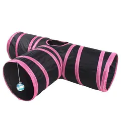 GENERICO - Juguete Túnel Plegable Divertido Para Mascotas 3 Salidas Gatos Rosa
