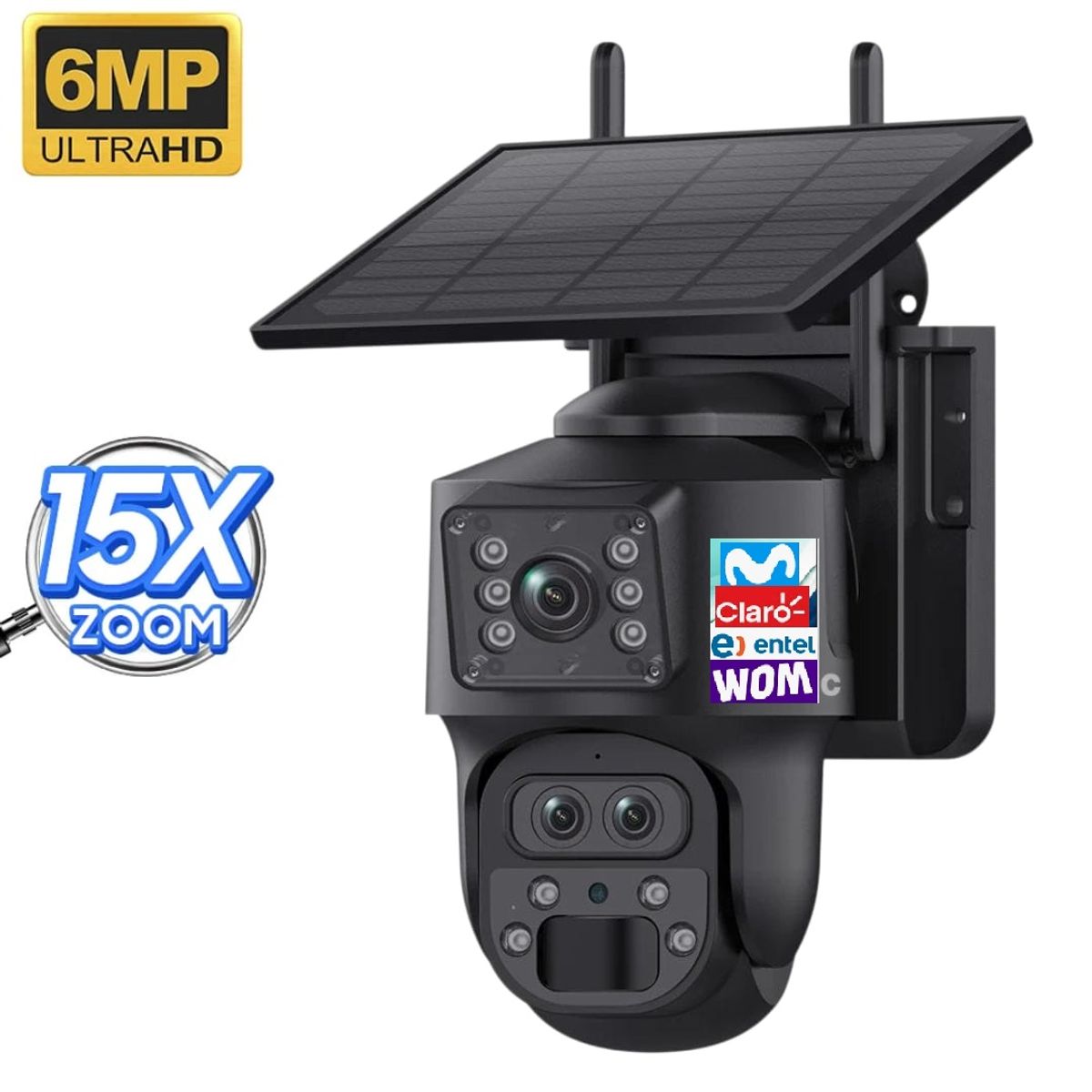 GENERICO - Cámara Solar 4g Zoom X15 chip Celular
