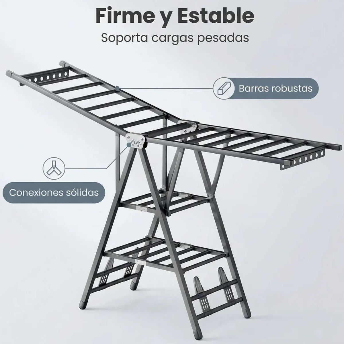 GENERICO - Tendedero Colgador De Ropa Plegable Acero 160cm