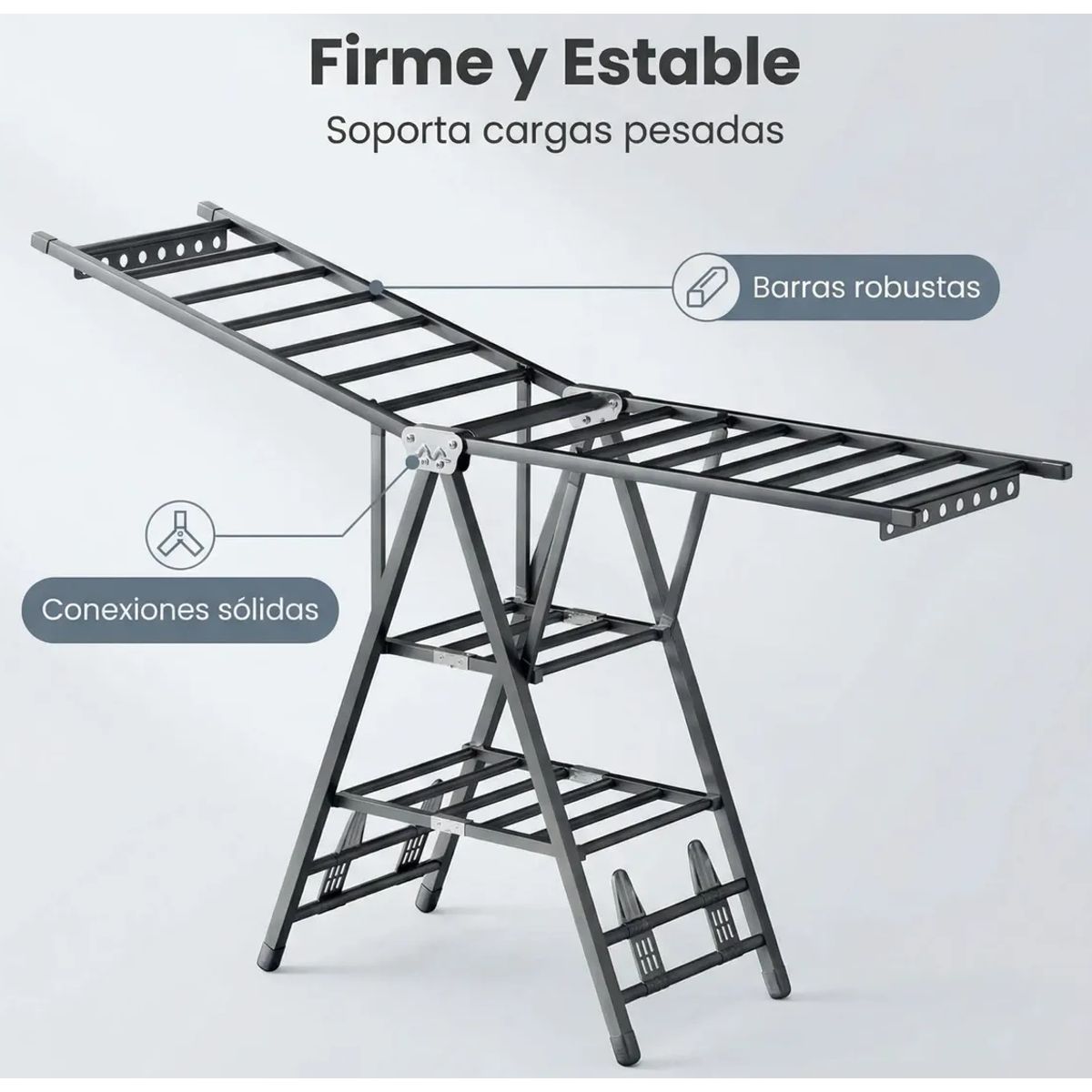 GENERICO - Tendedero Colgador De Ropa Plegable Acero 160cm