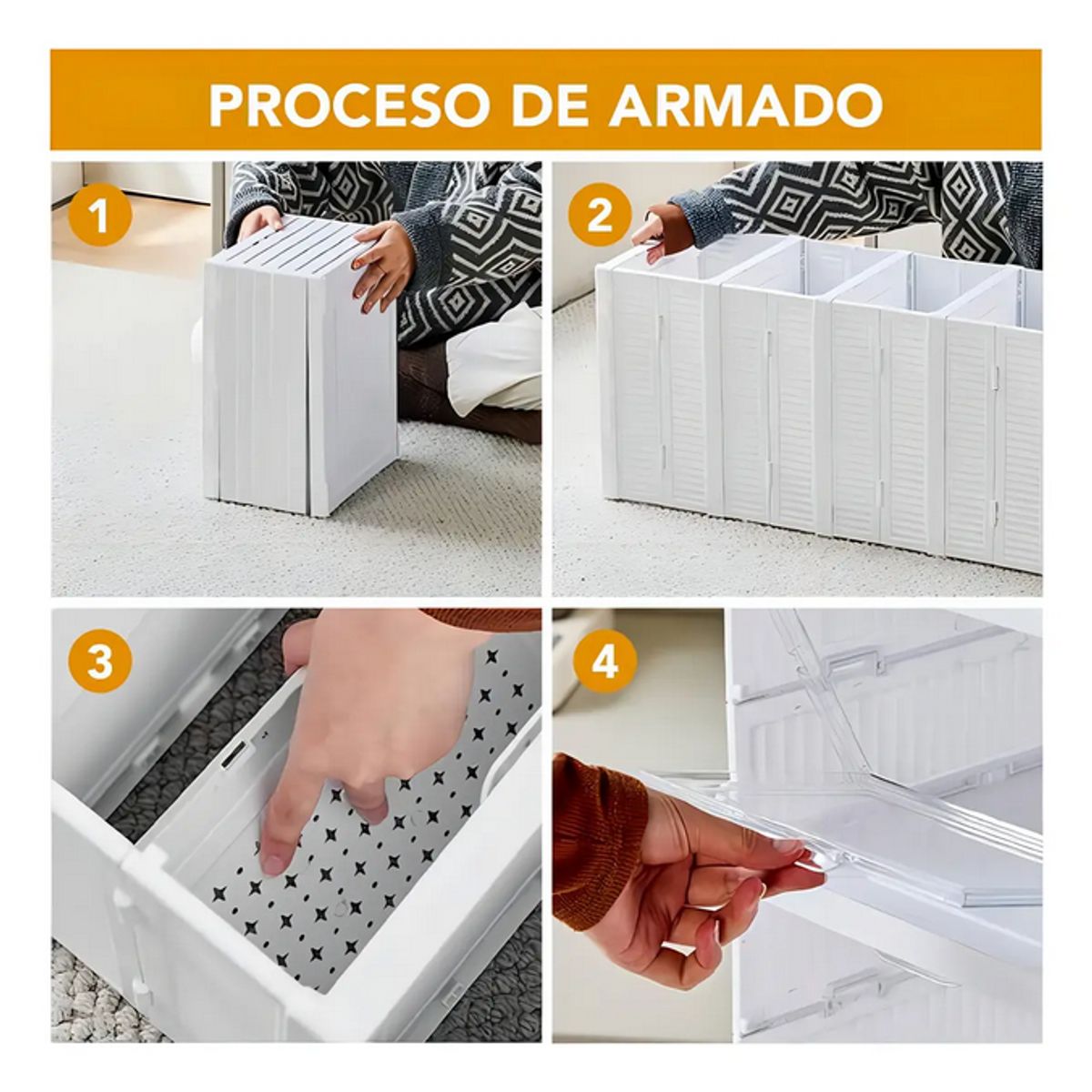 GENERICO - Zapatera Plegable De 6 Niveles Con Tapa Acrílica - Transparente