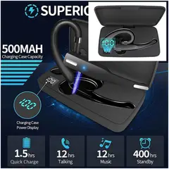 KUANGYE - Manos Libres Auriculares Bluetooth 5.1,YYK-525 Business Headset,Con Estuche de Carga de 500 mA