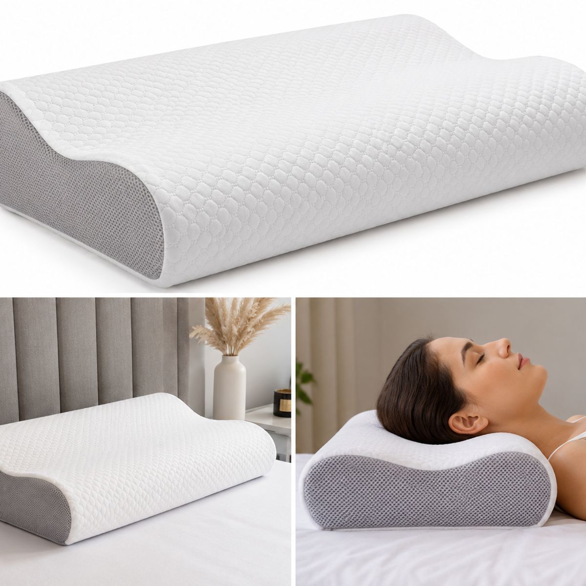GENERICO - Almohada Cervical Ergonómica Memory Foam para Cuello