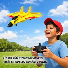 MOVI - Avión RC ZY-530PRO Planeador Caza Giroscopio LED 300m Alcance Niños y Adultos