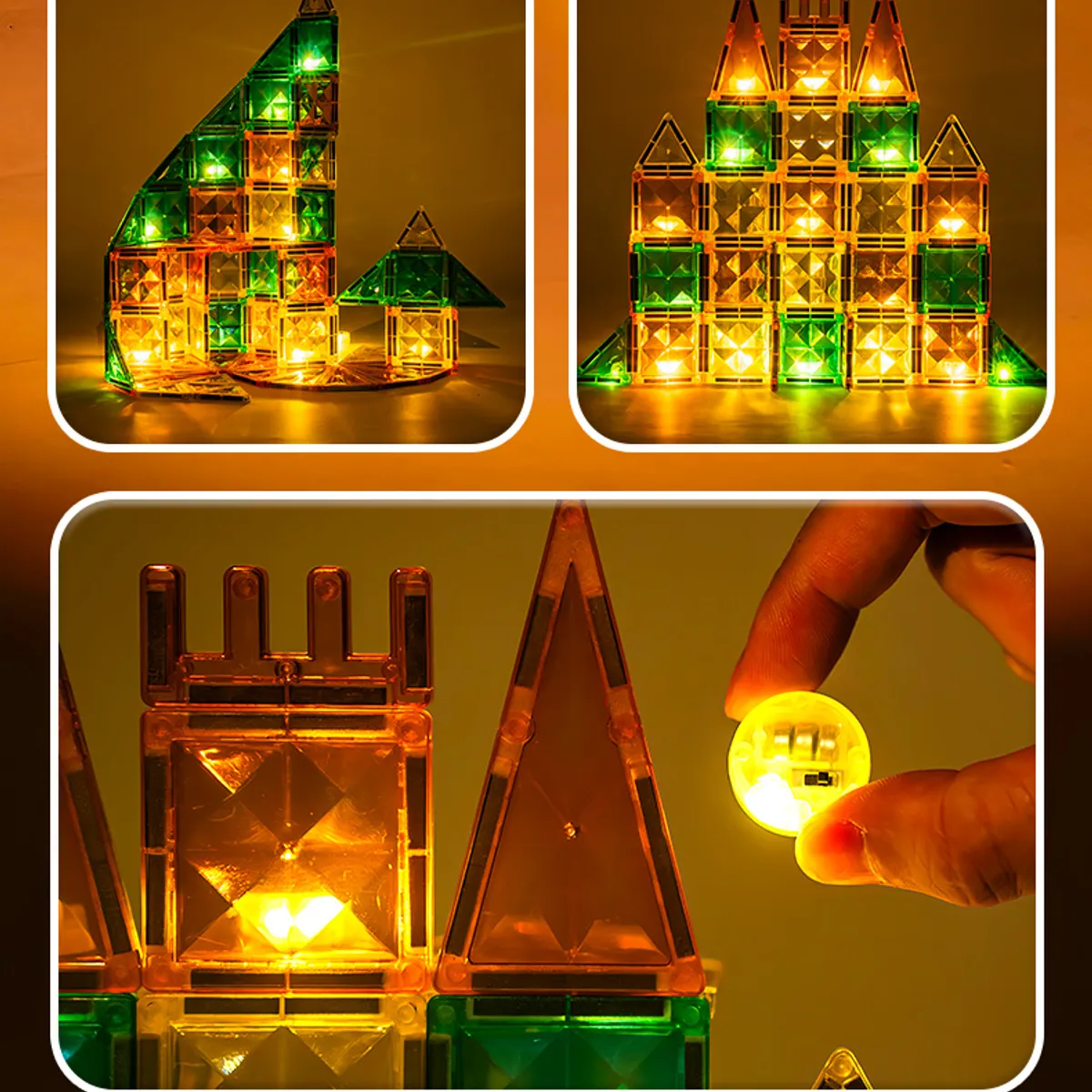 CLEBER - Cleber Bloques Magnéticos 78 Piezas Juego de Construcción Educativo con Luz