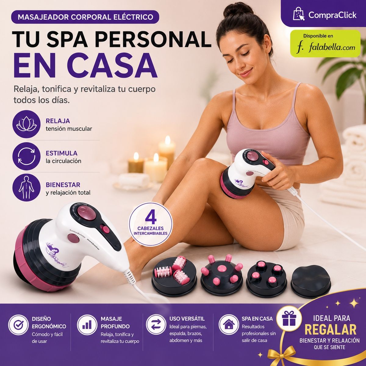 MOVI - MASAJEADOR INFRAROJO ANTI CELULITIS  4 en 1