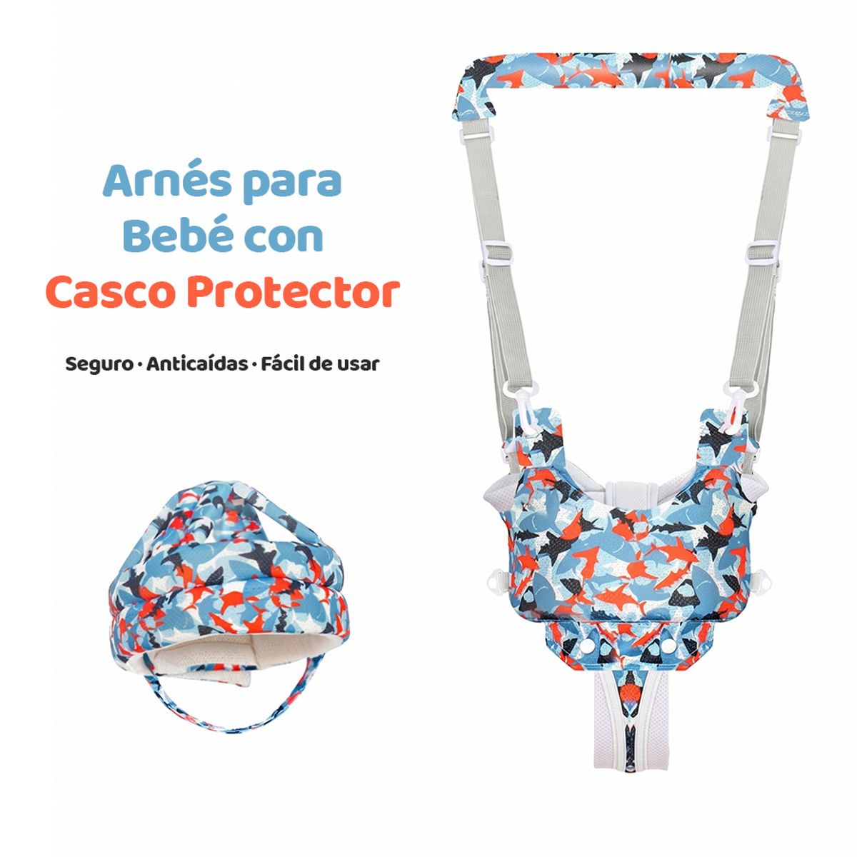 ZSPK - Arnés para Bebé Aprender a Caminar con Casco Protector  Cinturón de Seguridad Anticaídas Ajustable