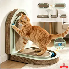 KOBA - Rascador De Cartón Gatos Michis Plegable Con Pista Pelota