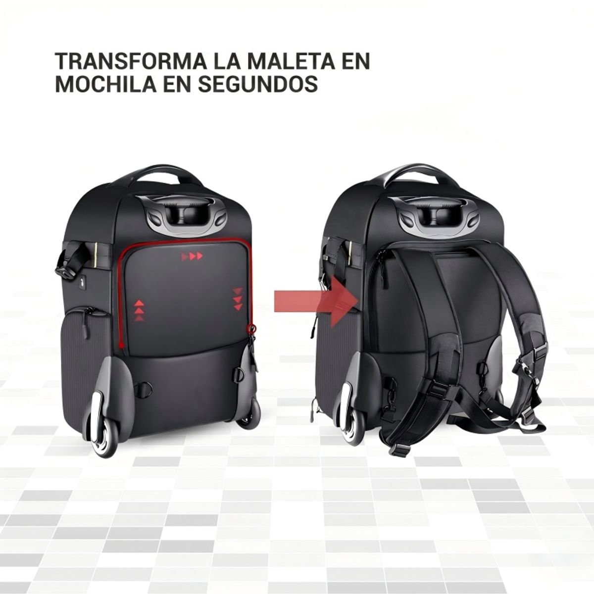 DECO GEAR - Mochila Cámara Deco Gear 3-en-1 Carrito Trolley, Bolso y Mochila Impermeable Divisores Acolchados
