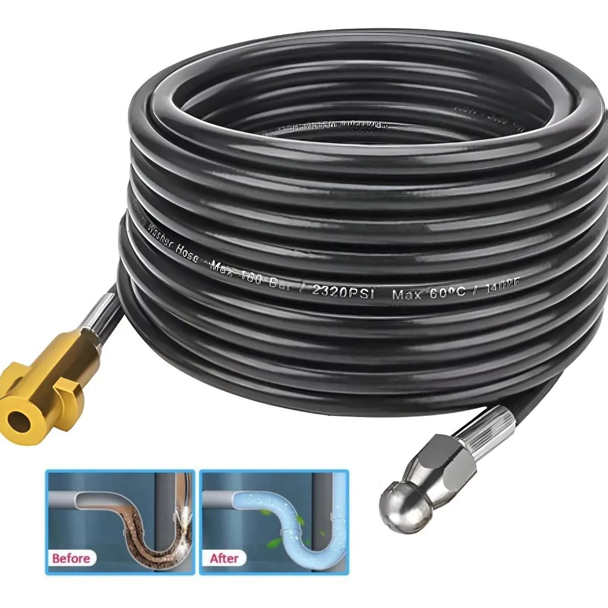 KUANGYE - Manguera 10mts Compatible con Karcher K Series,k2-K7 Destape Alcantarillado Tuberías