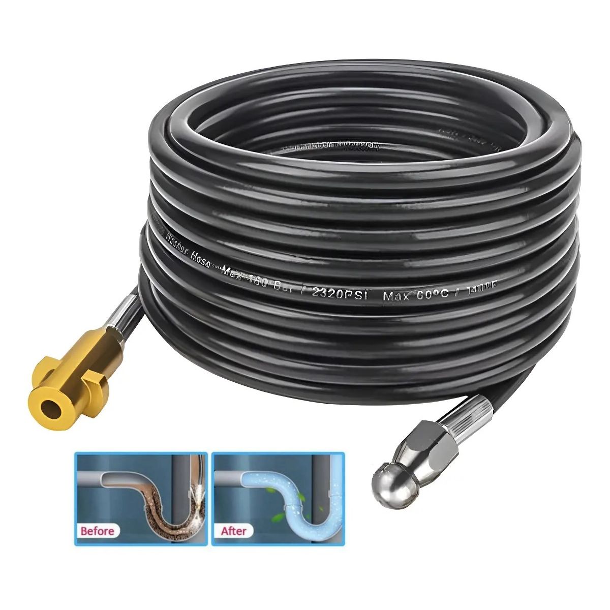 KUANGYE - Manguera 10mts Compatible con Karcher K Series,k2-K7 Destape Alcantarillado Tuberías