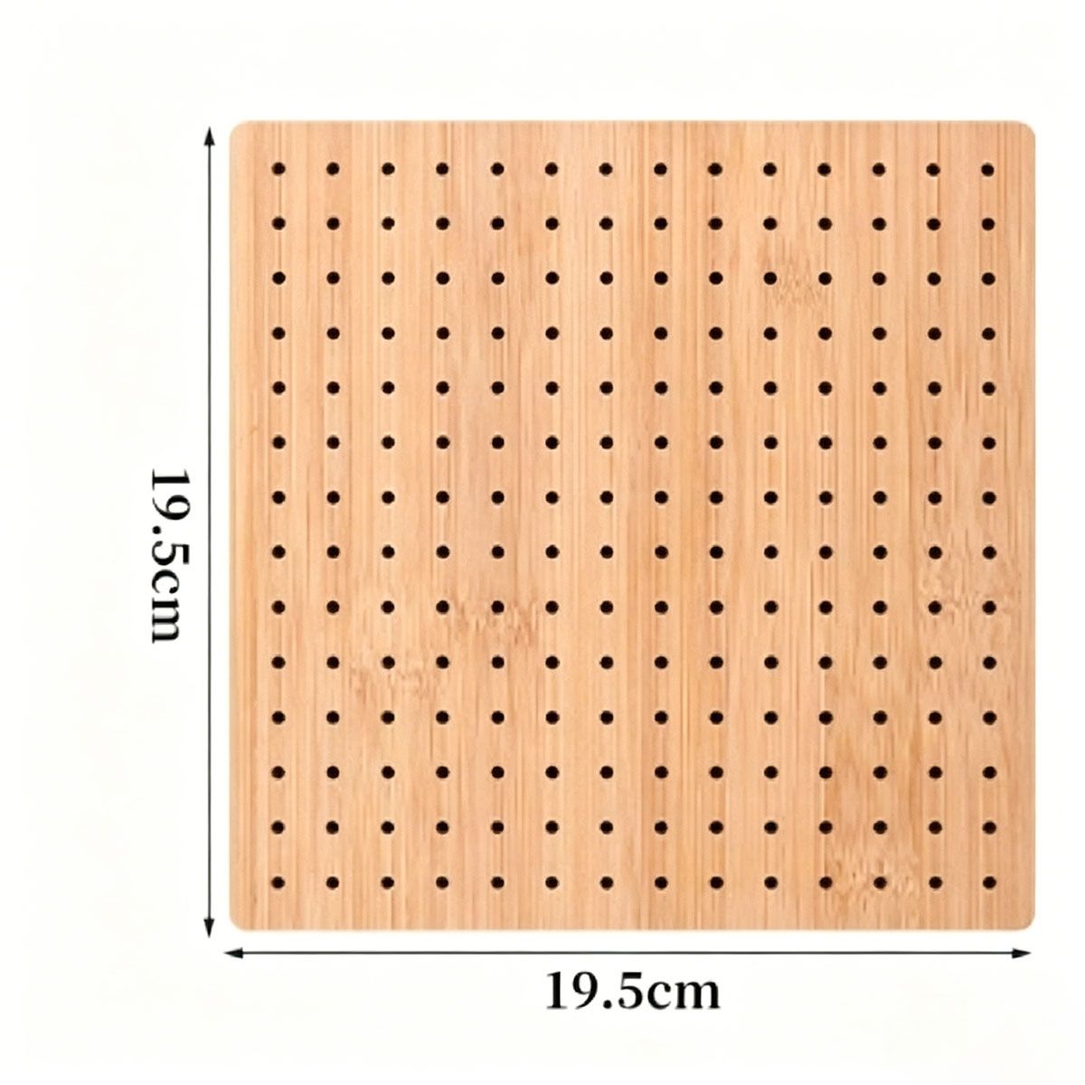MOONCORE - Base De Bloqueo Bambú 19.5x19.5 Cm Con Soporte Para Tejido