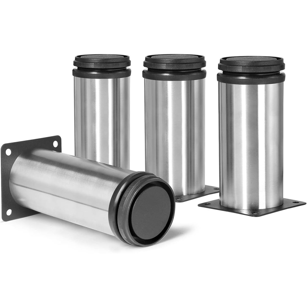 KUANGYE - Patas Acero Inoxidable Para Muebles Regulable 12cm Pack 4 Und