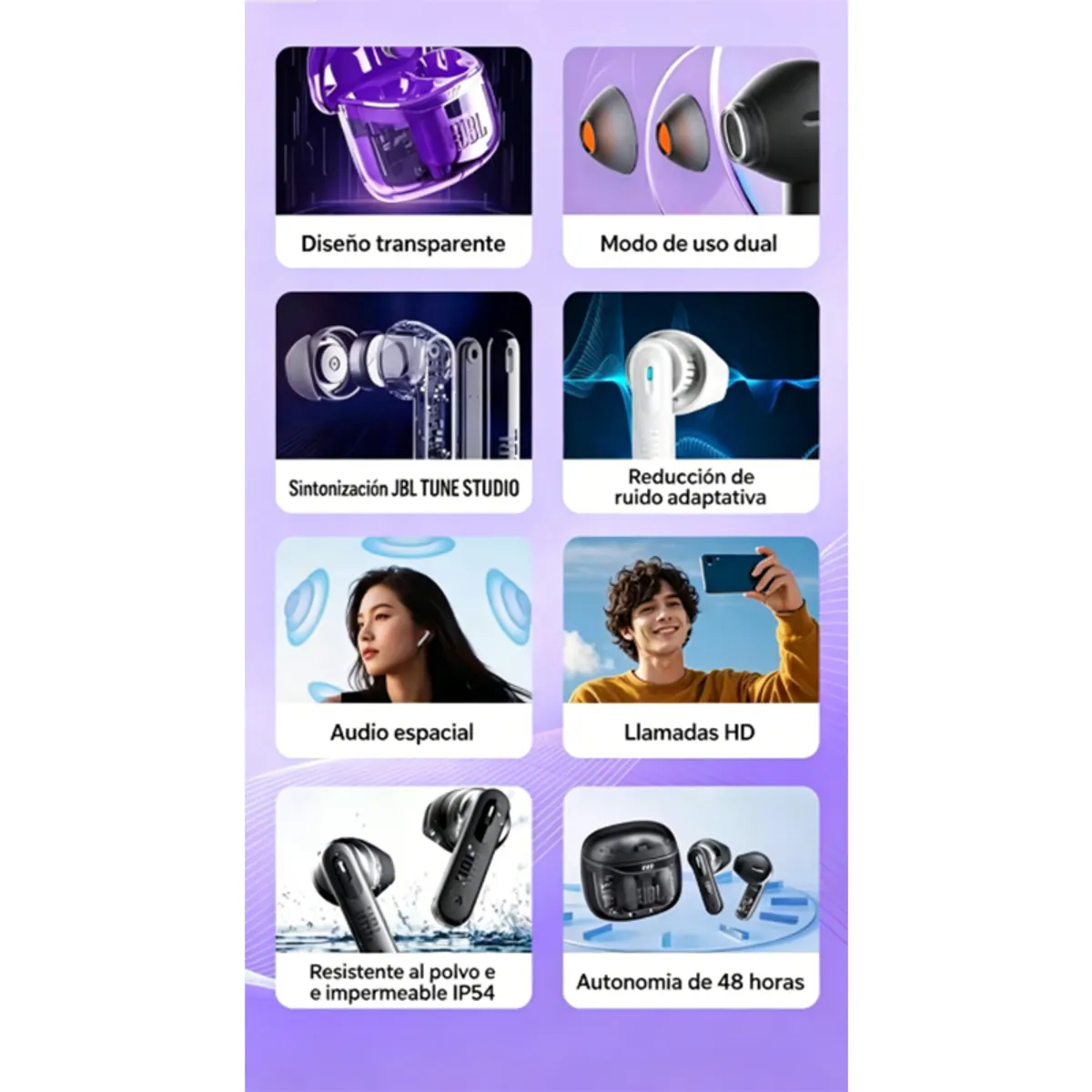 JBL - JBL Tune Flex 2 Auriculares inalámbricos sonido Pure Bass