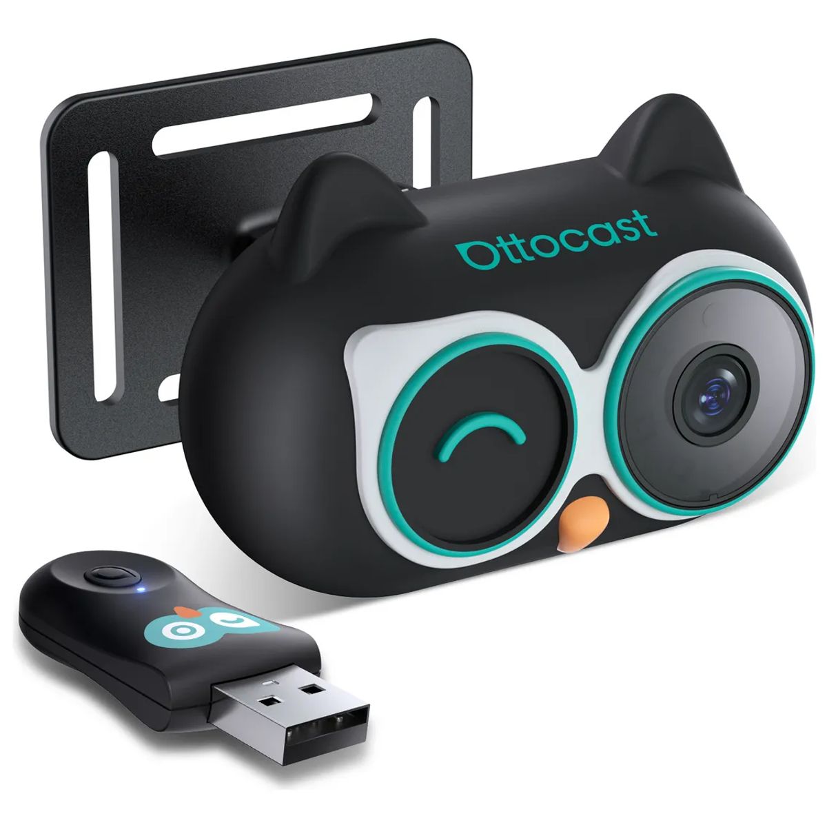 OTTOCAST - OTTO Caja inalámbrica CarPlay con cámara HD para supervisar a los niños y visión nocturna de 150°