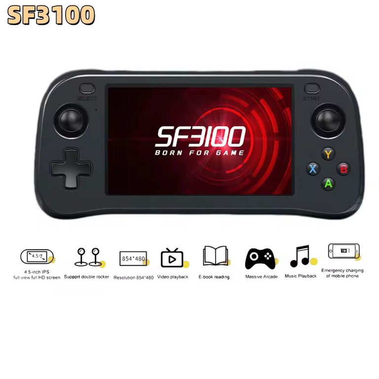 CORRERREY Consola de Videojuegos Retro Reproductor de Bolsillo con Juegos Clásicos Pantalla IPS de 4,5 inch