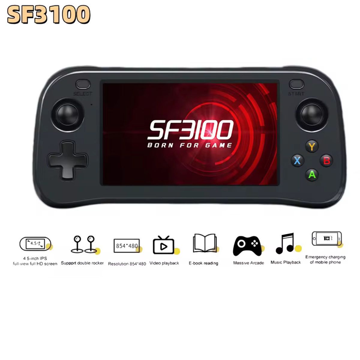 CORRERREY - Consola de Videojuegos Retro Reproductor de Bolsillo con Juegos Clásicos Pantalla IPS de 4,5 inch