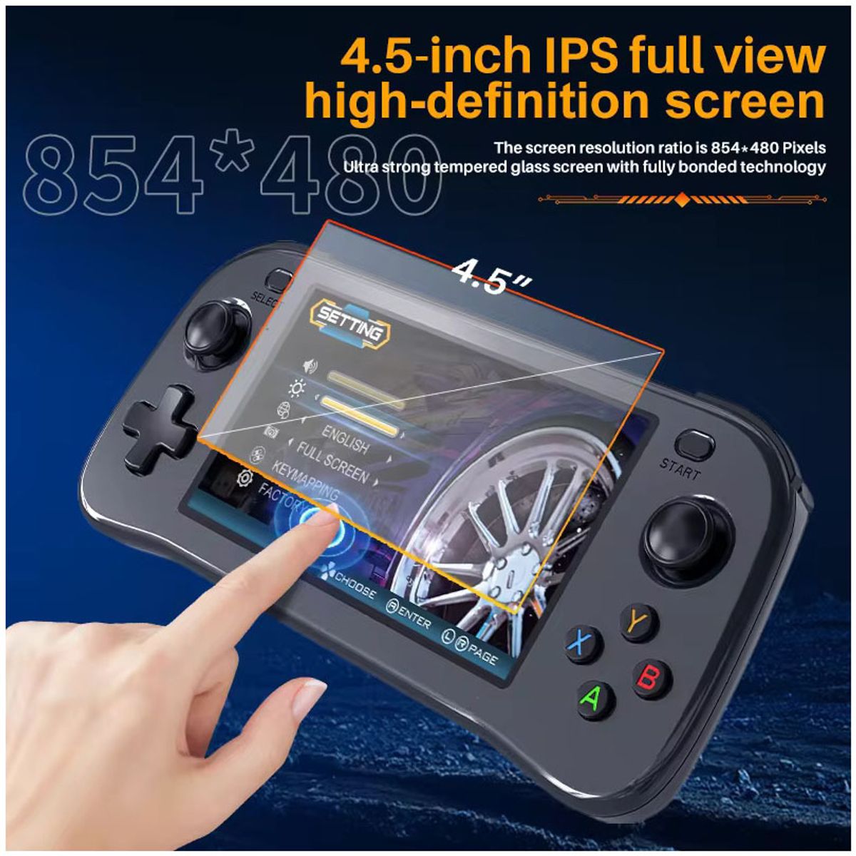 CORRERREY - Consola de Videojuegos Retro Reproductor de Bolsillo con Juegos Clásicos Pantalla IPS de 4,5 inch
