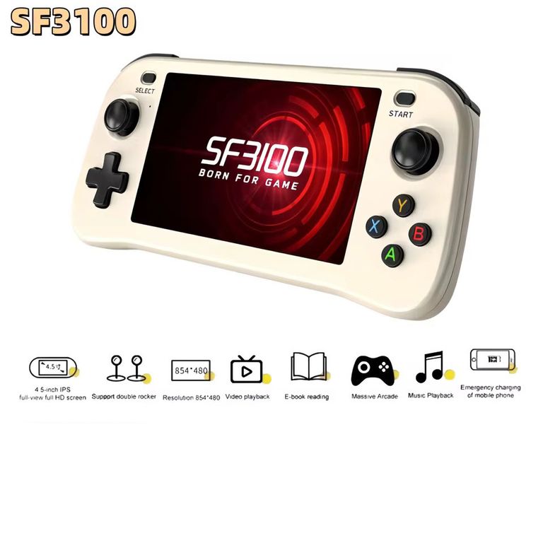 CORRERREY Consola de Videojuegos Retro Reproductor de Bolsillo con Juegos Clásicos Pantalla IPS de 4,5 inch