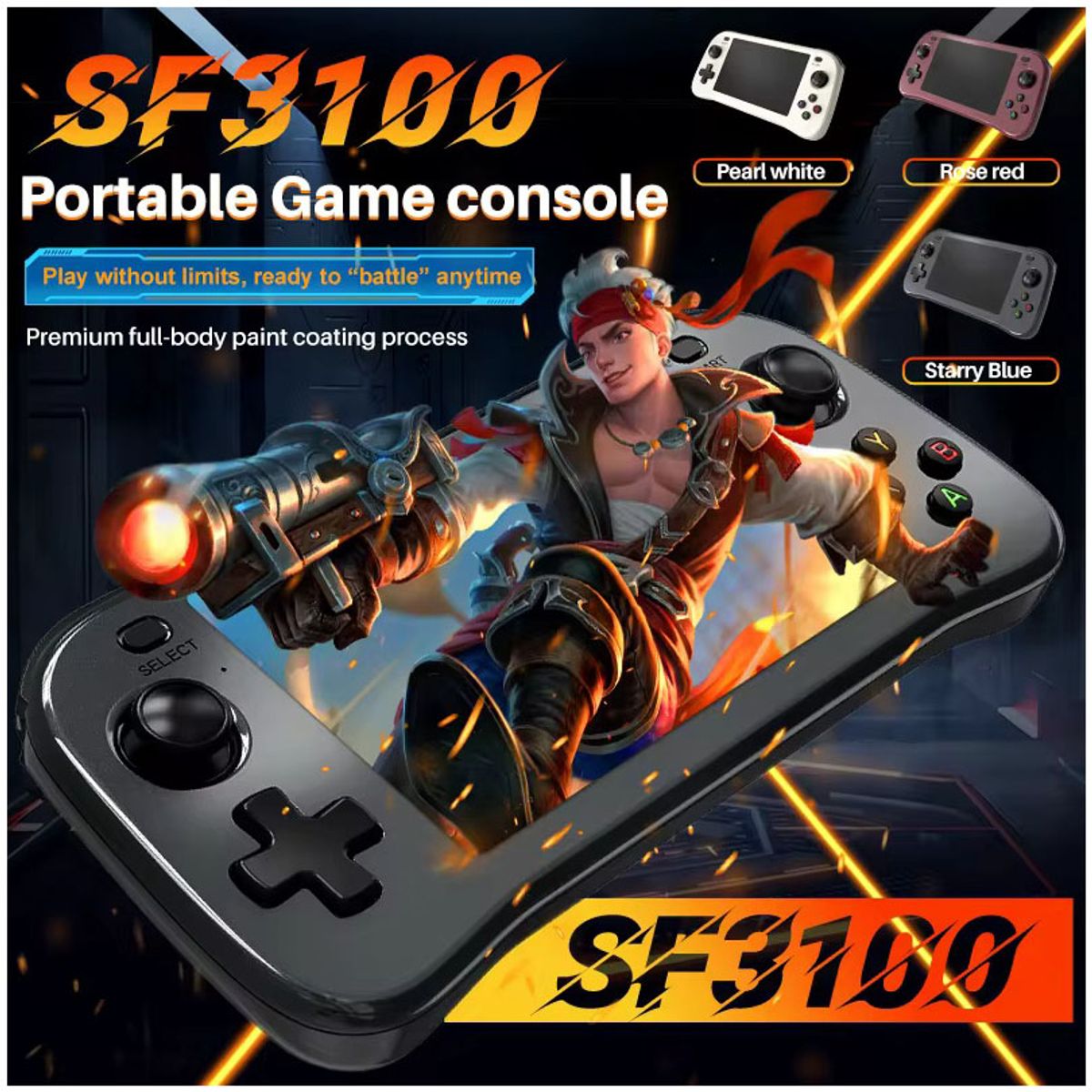 CORRERREY - Consola de Videojuegos Retro Reproductor de Bolsillo con Juegos Clásicos Pantalla IPS de 4,5 inch