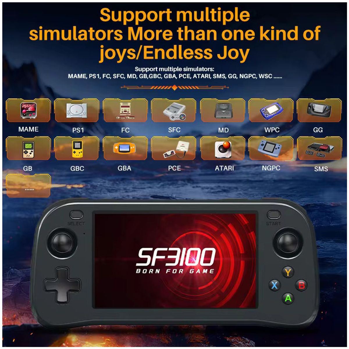 CORRERREY - Consola de Videojuegos Retro Reproductor de Bolsillo con Juegos Clásicos Pantalla IPS de 4,5 inch